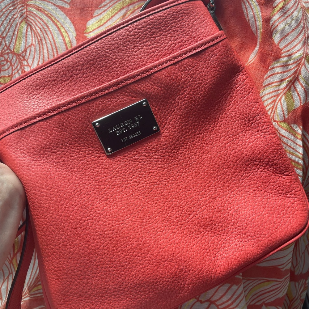 Lauren Ralph Lauren Pink Pebbled Crossbody Bag